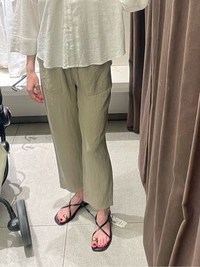 Light green Zara drawstring pant